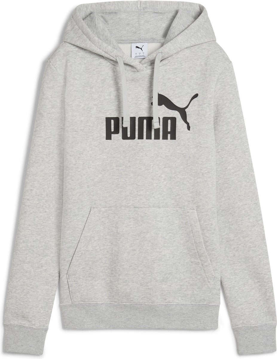 Puma ess non. pull de sport femme 1 logo hoodie fl - gris clair chiné