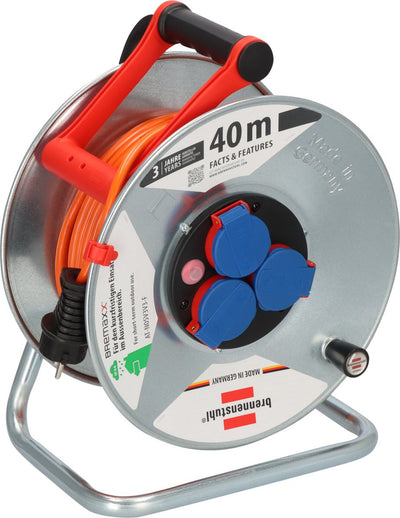 Brennerstuhl 1198750 enrouleur de câble 40 m fiche de terre orange