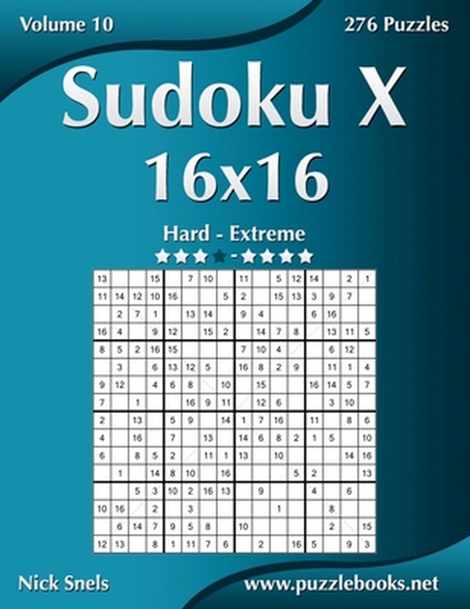 Nick Snels Sudoku x 16x16 Difficile à Extrême