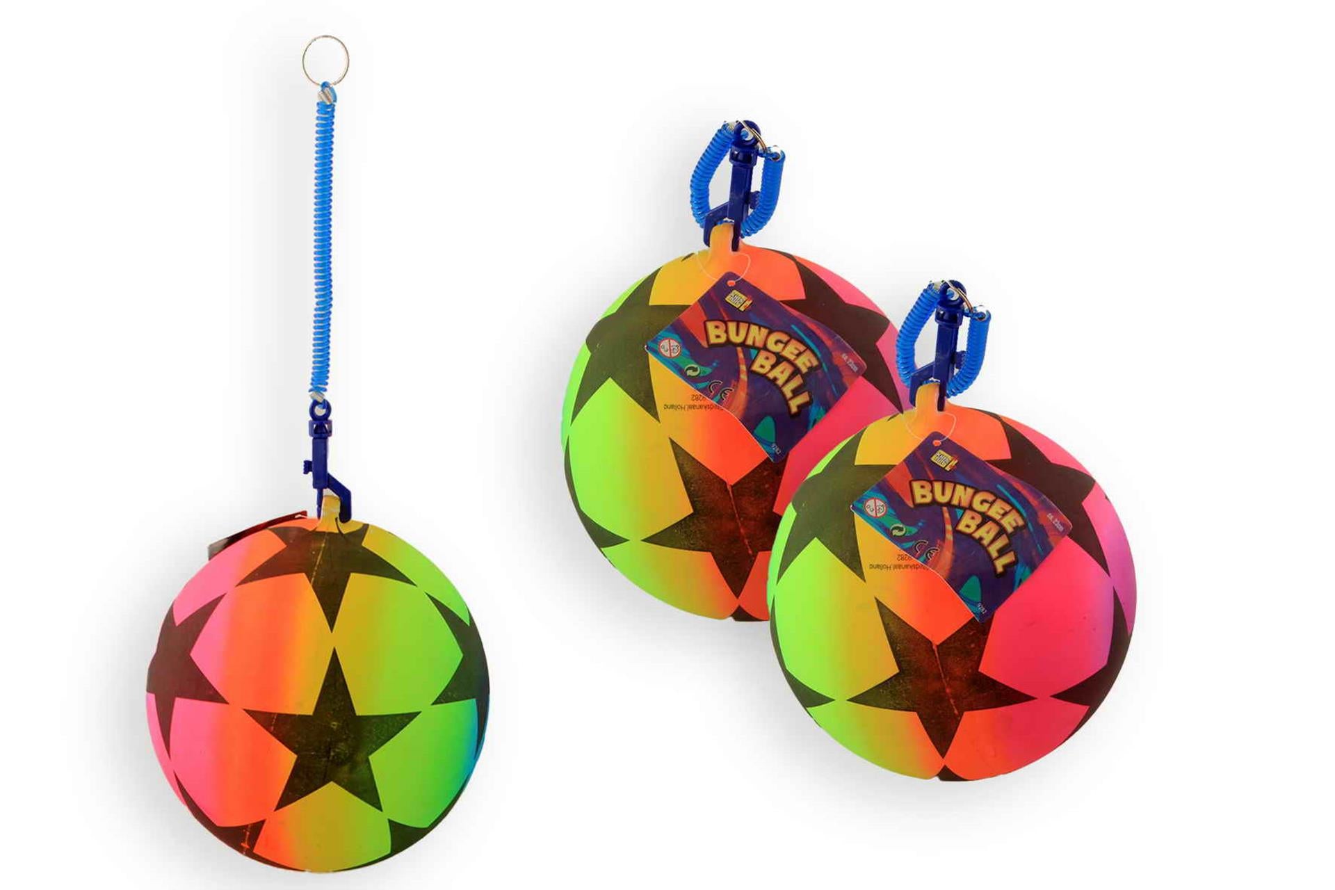 Boule arc-en-ciel étoile avec élastique ø21cm
