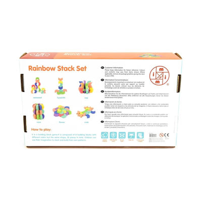 Blocs en bois empilant le jeu Rainbow, 32dlg.