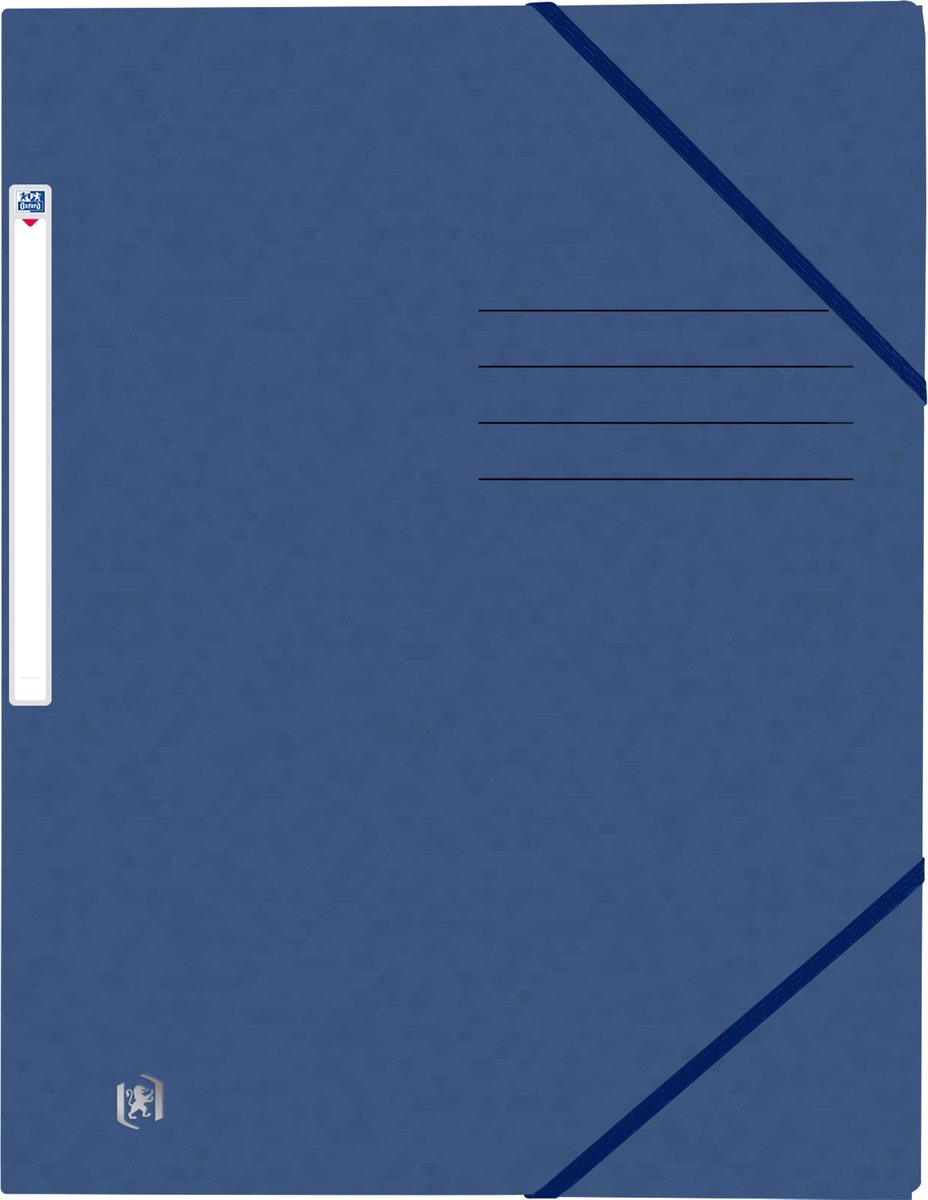 Oxford top file + - dossier élasto - 3 rabats - élastique - a4 - bleu foncé - paquet de 10 pièces