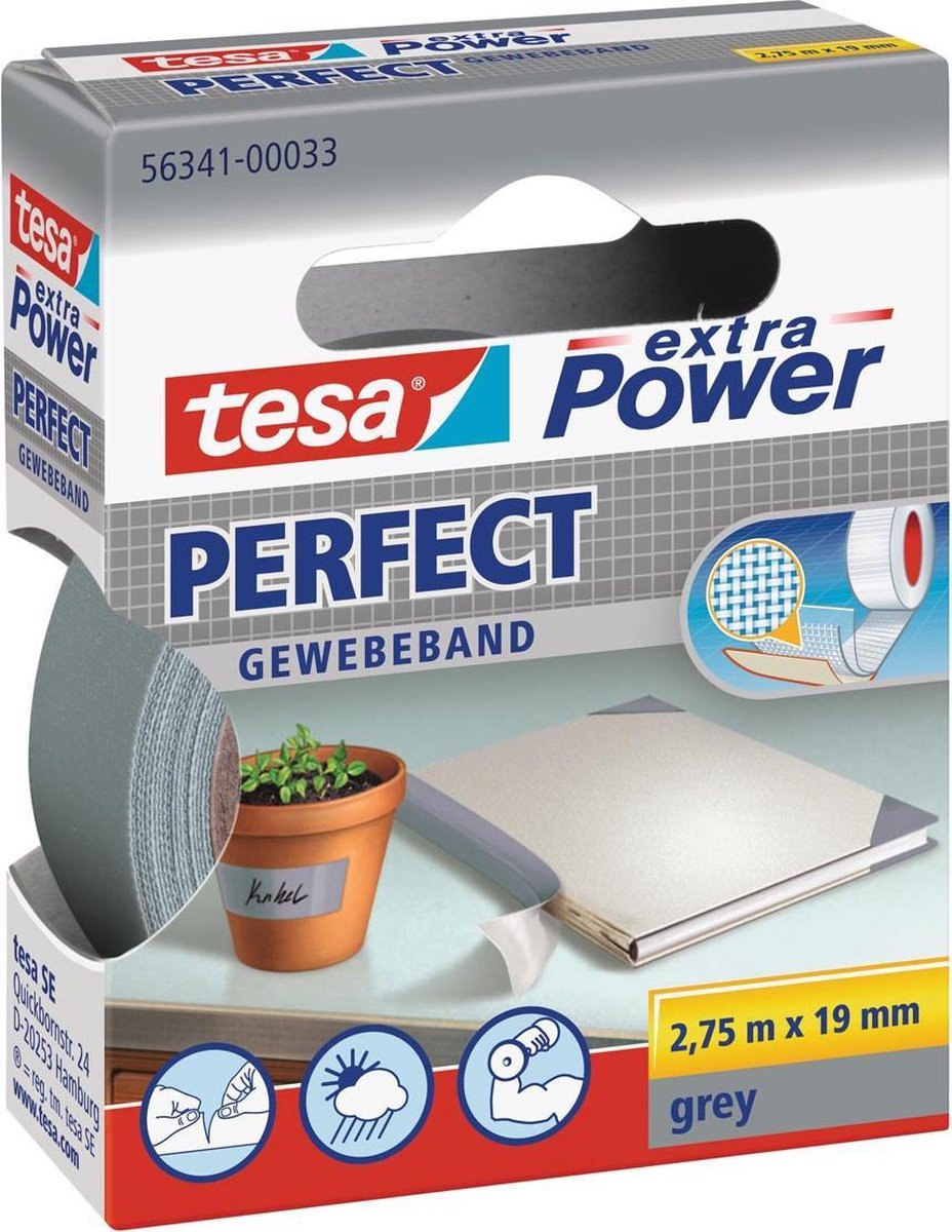 Tesa 1025254 - extra pow.2,75mx19mm gris | 10 pièces
