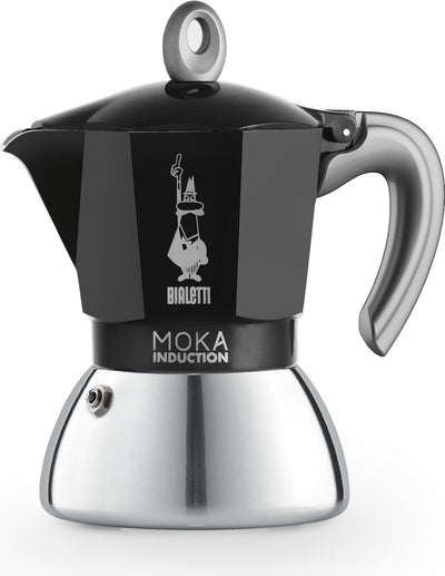 Percolateur noir induction Bialetti moka – 4 tasses – 150 ml – convient pour induction
