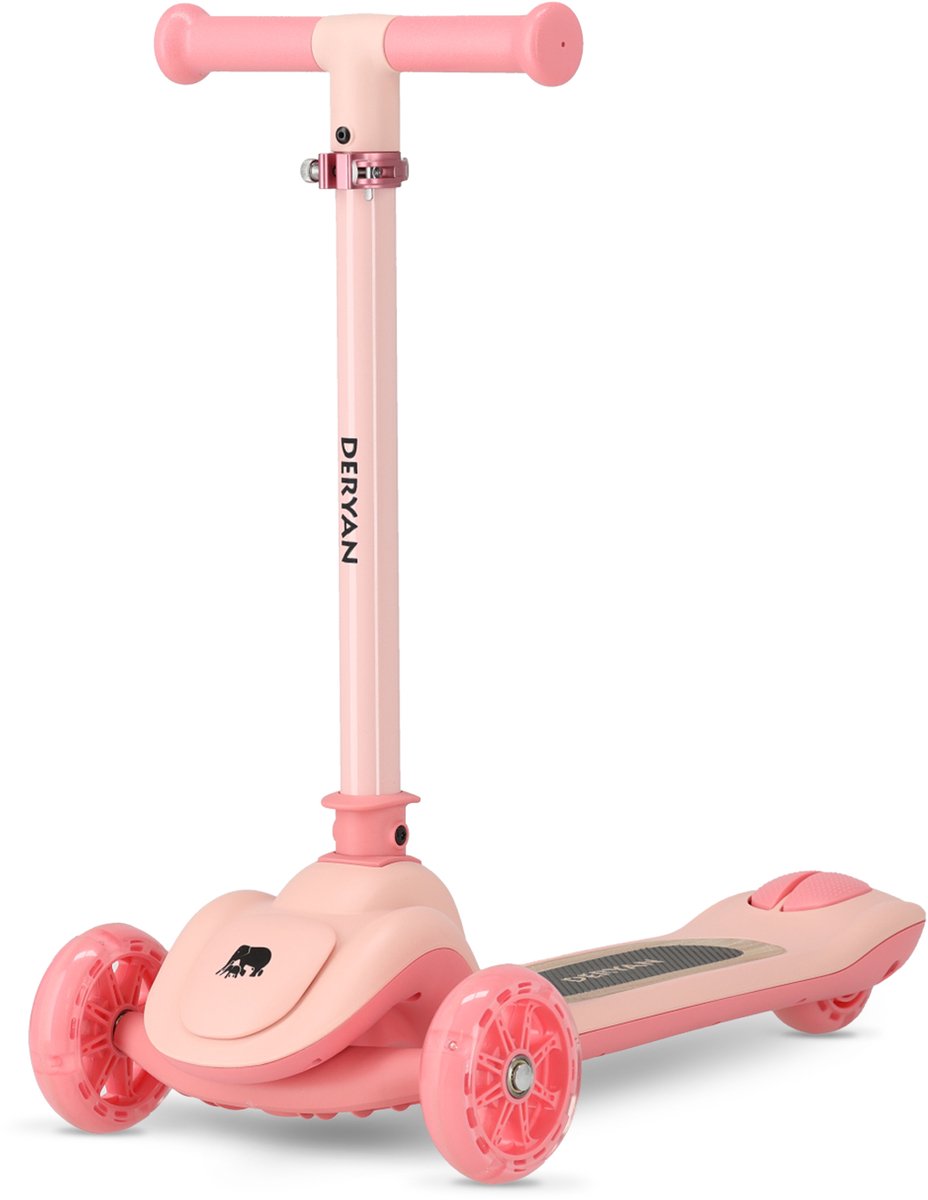 Trottinette enfant Deryan Harvey 3 roues avec LED - réglable - rose