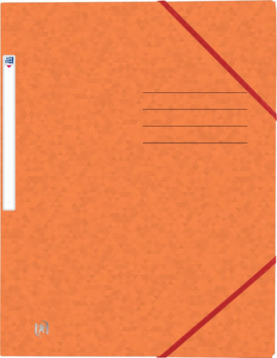 Oxford top file + - dossier élasto - 3 rabats - élastique - a4 - orange - paquet de 10
