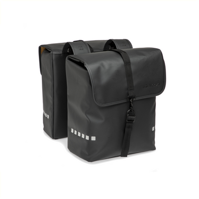Nouveau Looxs Pannier Bag Odense - Double, Black, Water-repellent, Reflection, Convient aux vélos électriques