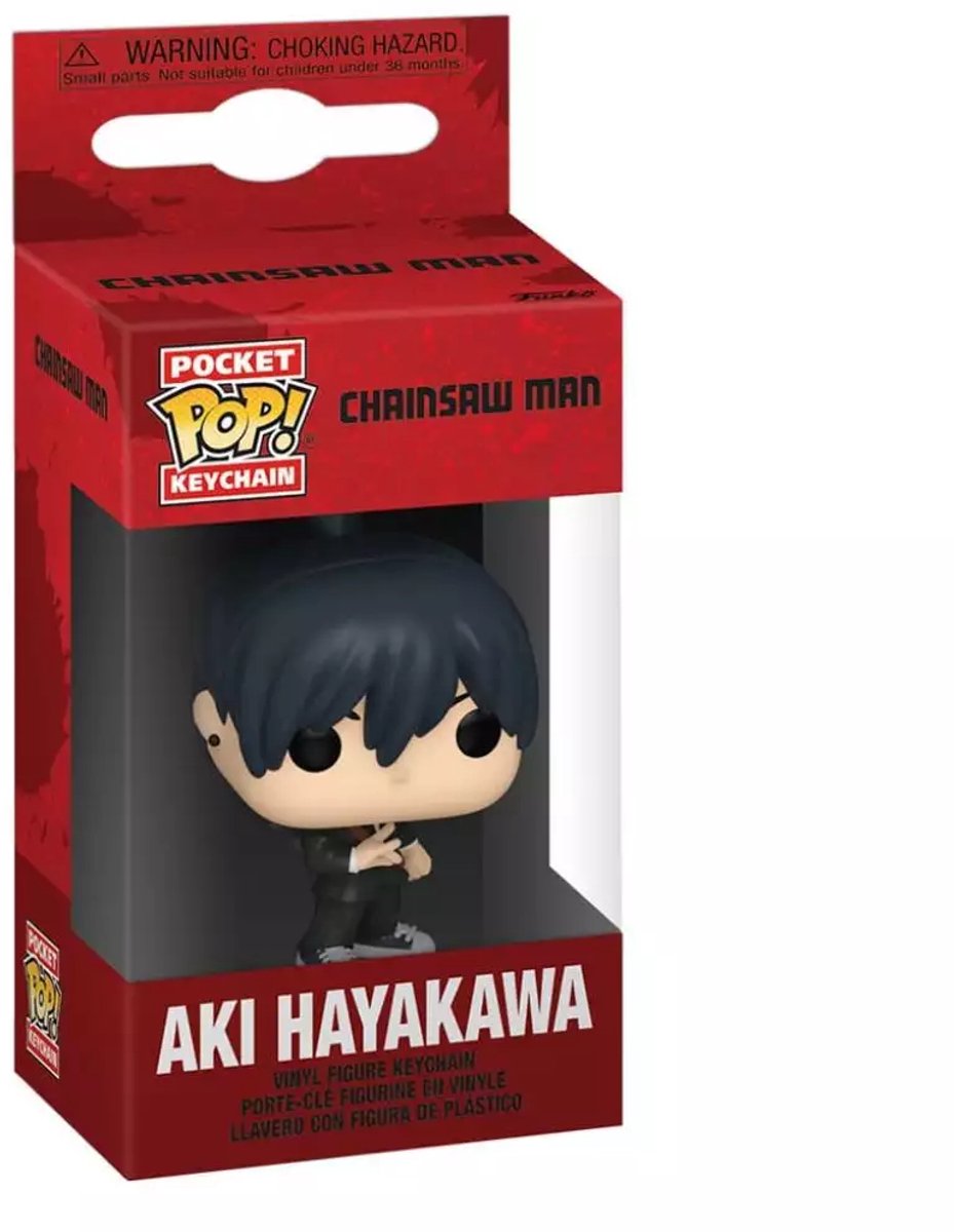Funko poche pop! porte-clés : homme à la tronçonneuse - aki hayakawa