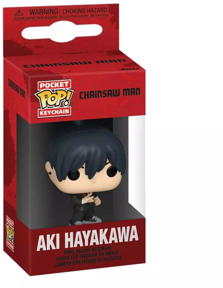 Funko poche pop! porte-clés : homme à la tronçonneuse - aki hayakawa