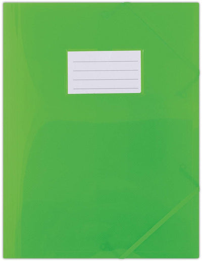 Chemise à documents Donau avec élastique pp a4 480 microns 3 rabats vert semi-transparent type-3 rabats type-avec élastique, avec étiquette index-n.a. insérer des manchons-n/a matériau-pp languettes-n/a