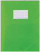 Chemise à documents Donau avec élastique pp a4 480 microns 3 rabats vert semi-transparent type-3 rabats type-avec élastique, avec étiquette index-n.a. insérer des manchons-n/a matériau-pp languettes-n/a