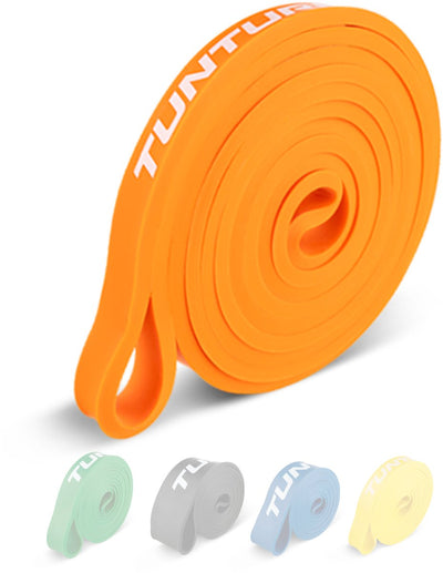 Tunturi Power Band - bande de résistance 2 à 15 kg - bande de résistance pull up - élastique de fitness - 104 cm - avec application d'entraînement - orange