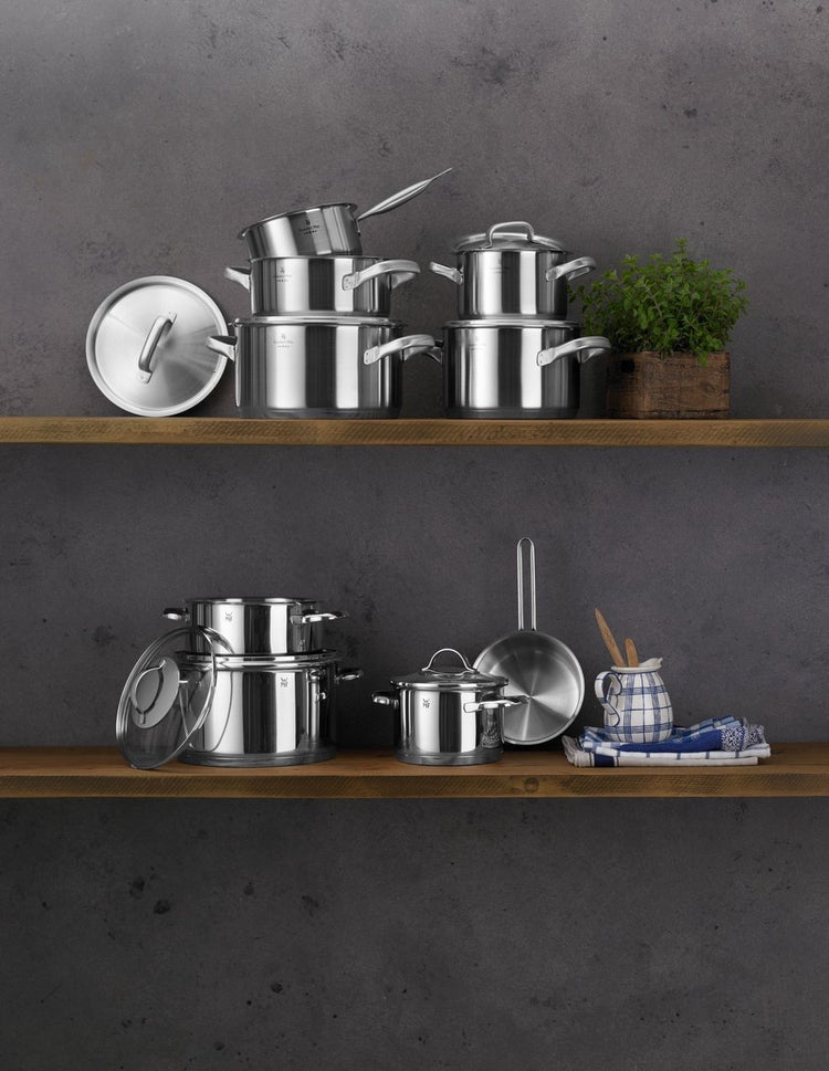 WMF Gourmet Plus - set de casseroles - 5 pièces - acier inoxydable - avec couvercle - convient à toutes les sources de chaleur
