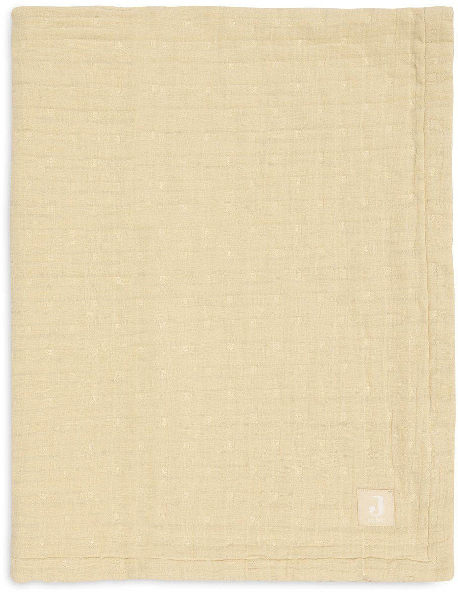 Jollein couverture bébé berceau - 75x100cm - hydrophile - jacquard - vanille