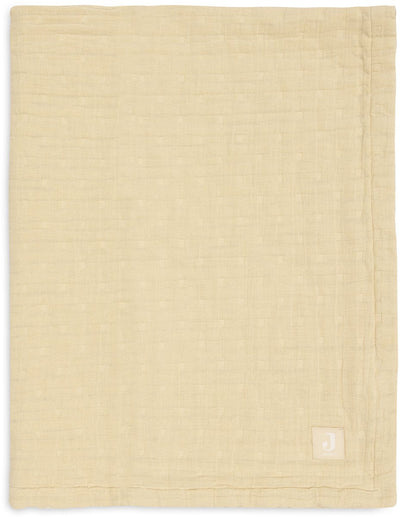 Jollein couverture bébé berceau - 75x100cm - hydrophile - jacquard - vanille