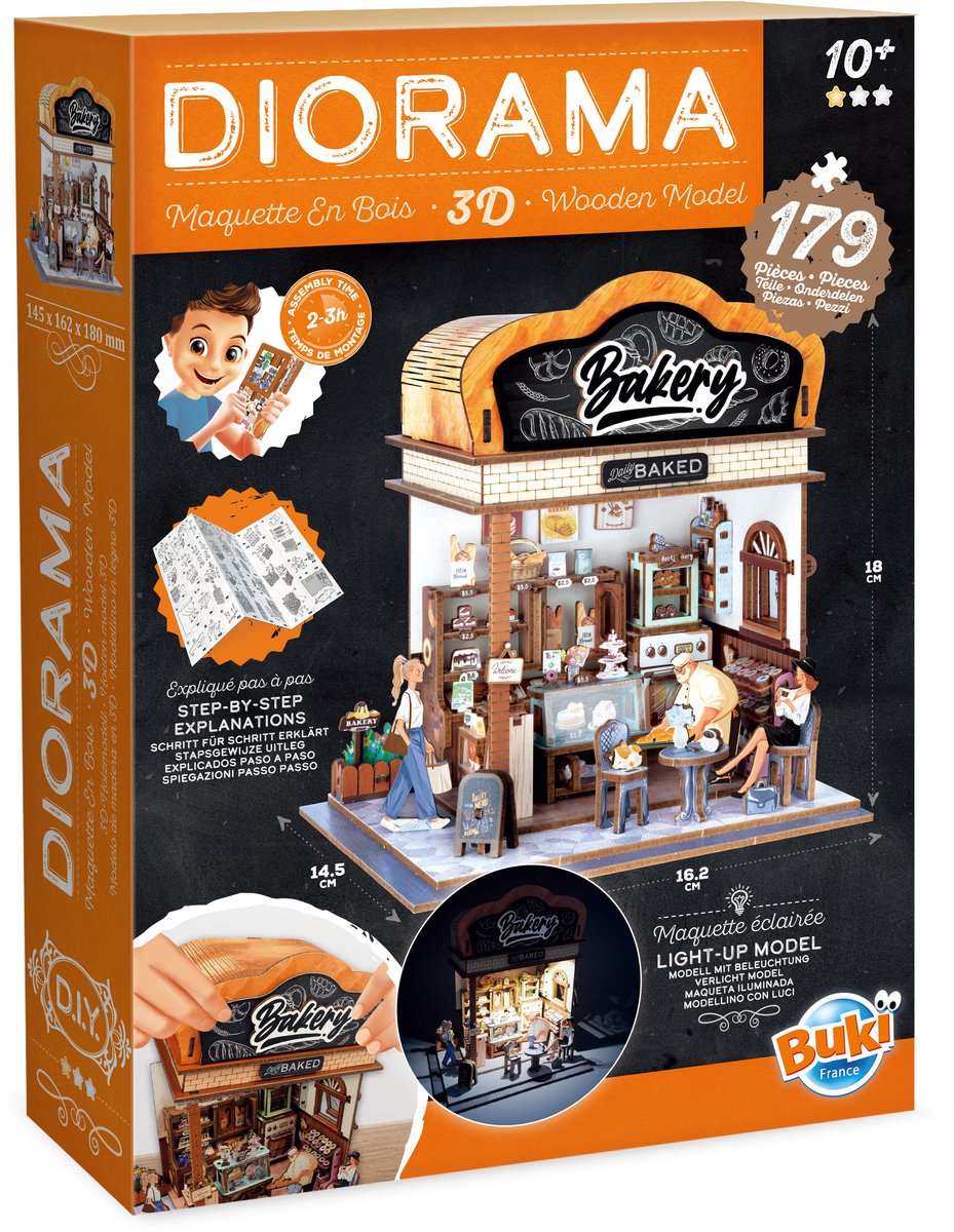 Buki france buki - maquette en kit - diorama - bois - boulangerie miniature