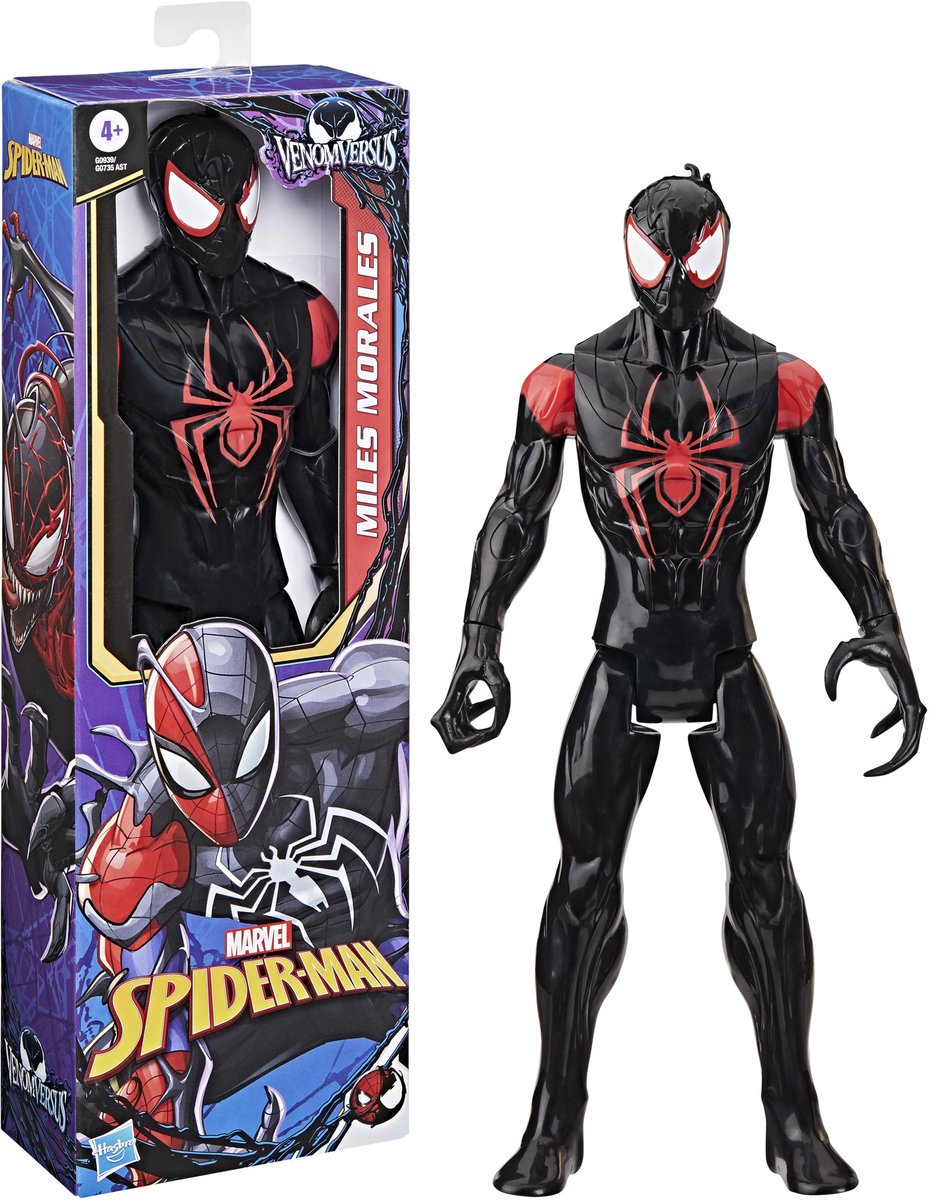 Marvel Spider-Man Venom Versus Titan Hero Series Miles Morales, figurine articulée de 12 pouces, 4+