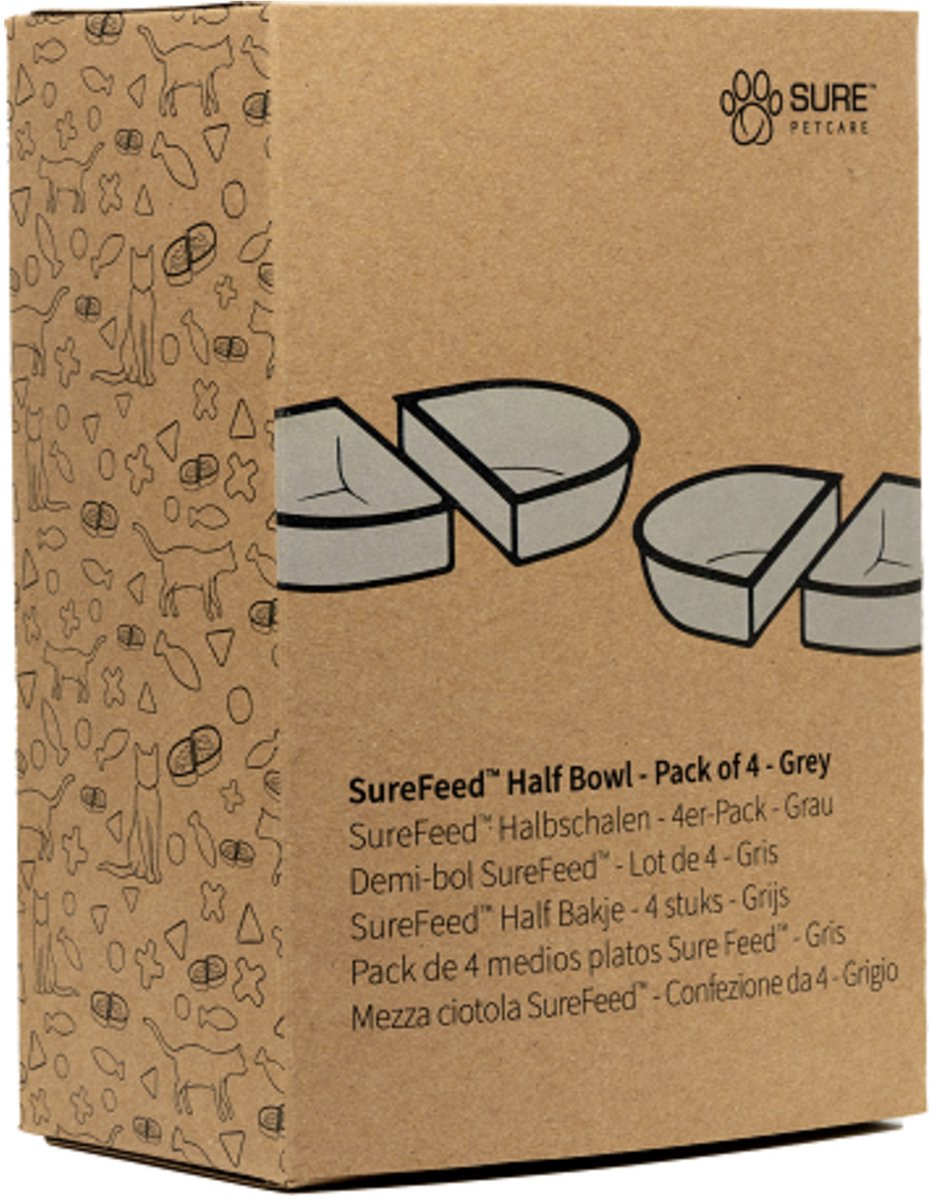 Demi-bol Surefeed - bol de nourriture pour chat - gris