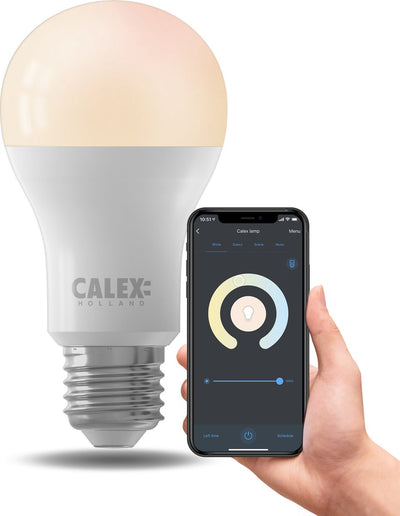 Lampe intelligente Calex - éclairage LED wifi - e27 - ampoule intelligente - dimmable - lumière blanc chaud - 9w