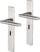Poignée de porte Impresso - Kirby - pour l'intérieur - bouclier de porte carré avec trou de serrure - acier inoxydable - 2 pièces