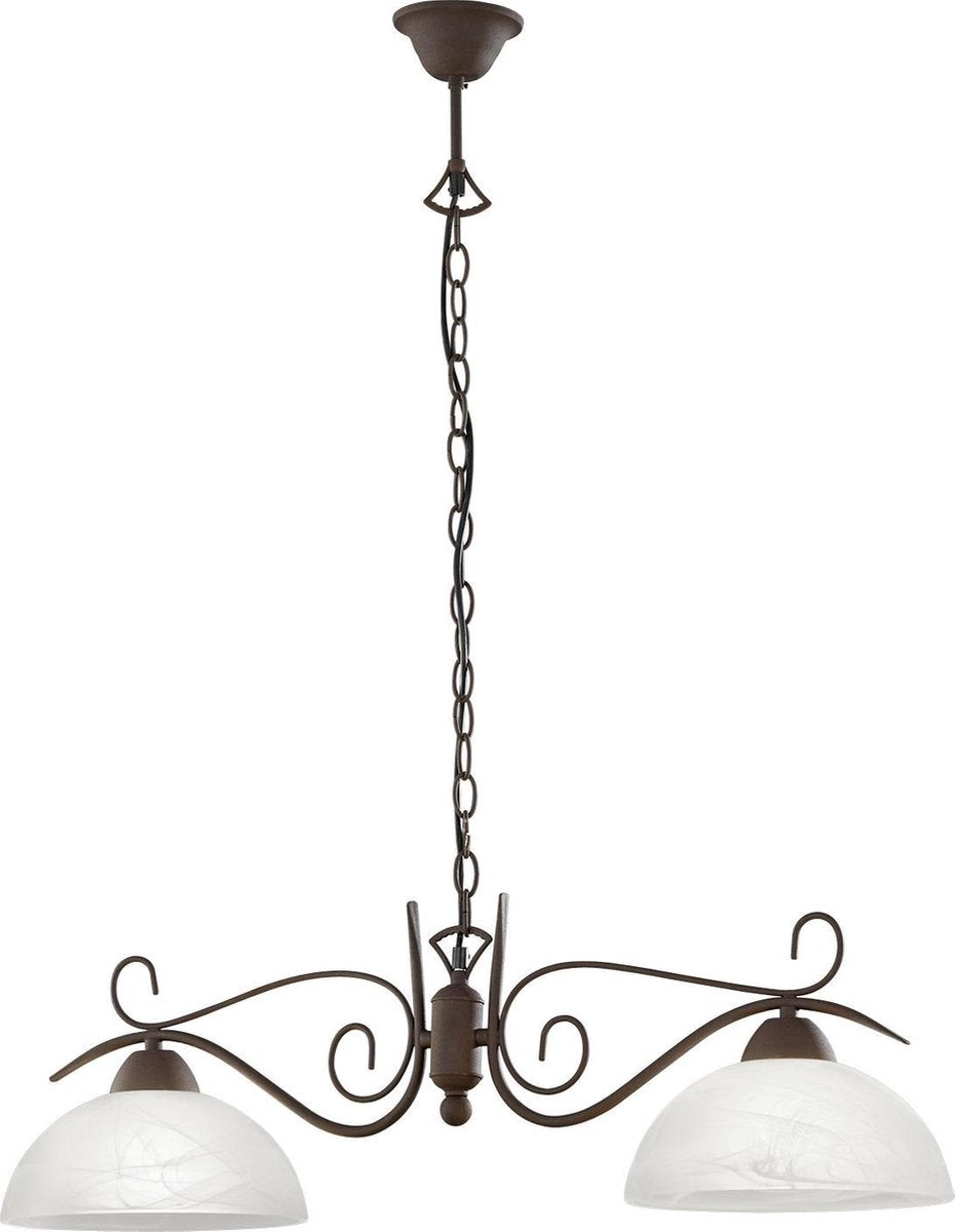 Rl vis ton pays de réalité lumineuse - lampe suspendue - couleur rouille - excl. 2x e27 4 w - montage au plafond - réglable en hauteur