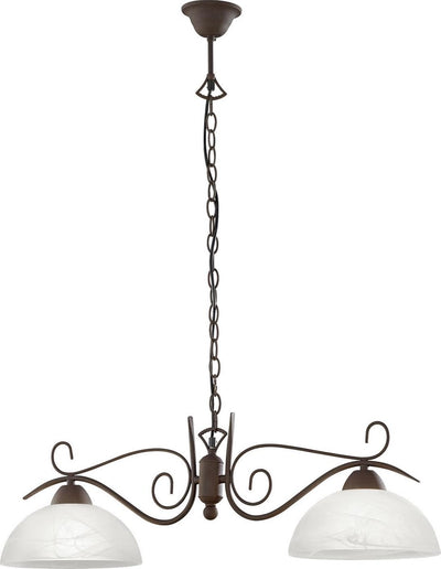 Rl vis ton pays de réalité lumineuse - lampe suspendue - couleur rouille - excl. 2x e27 4 w - montage au plafond - réglable en hauteur