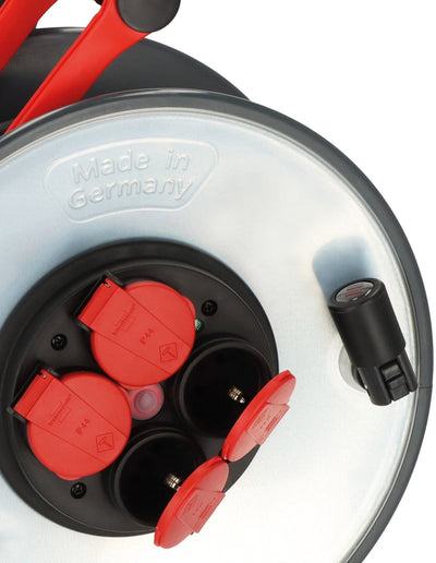 Brennerstuhl enrouleur de câble de construction 4 voies h07bq-f 3 x 1,5 mm acier ip44 50 mètres - rouge 9191500210