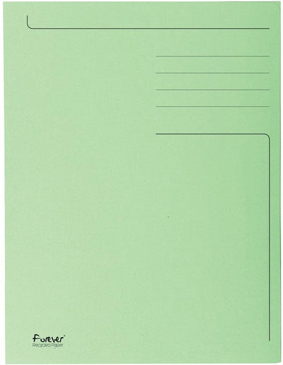Exacompta 50x chemise imprimée Forever® à 3 rabats - 280 g/m² - 24,5x35 cm pour folio - vert herbe - 449013e