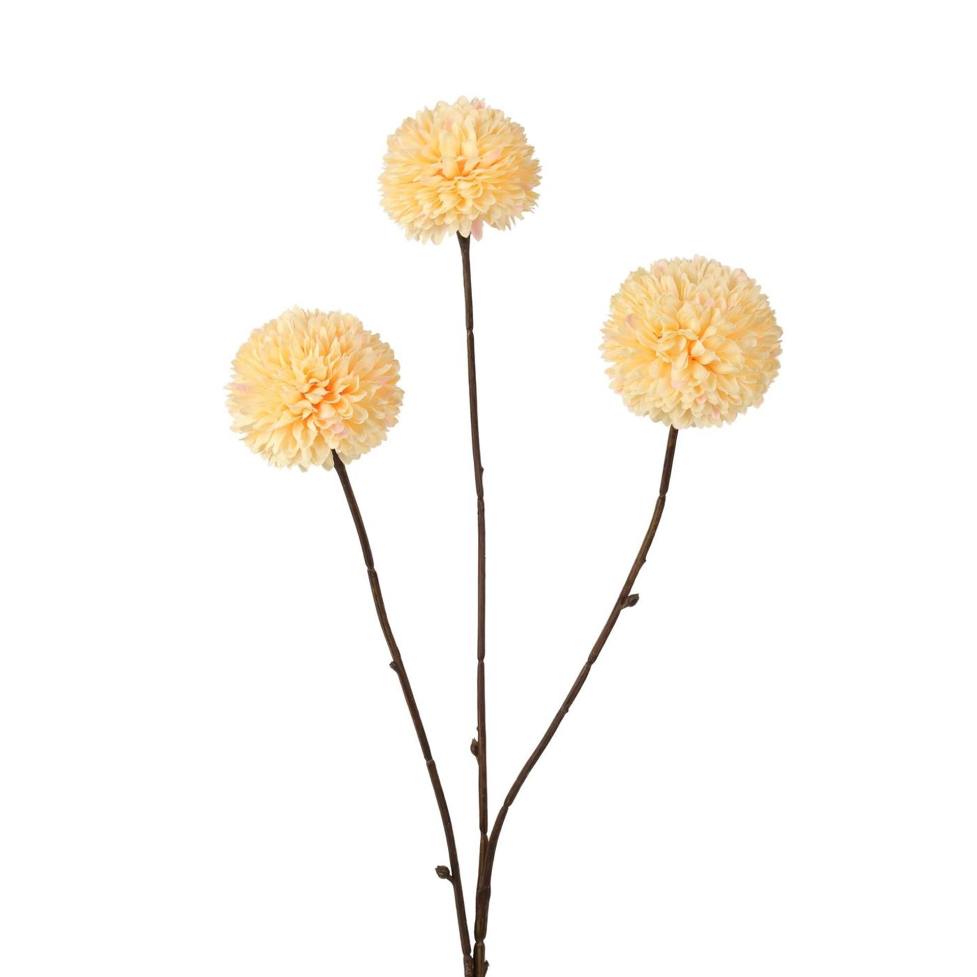 Pompon fleur artificielle collection Roberts 78 cm jaune tendre