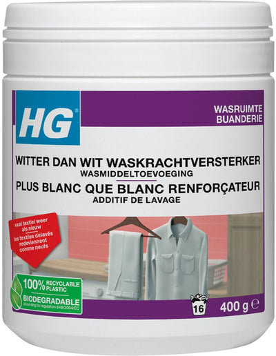 Hg plus blanc que blanc détergent booster additif détergent 400gr