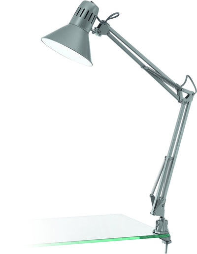 Lampe de table Eglo firmo - lampe à pince - e27 - 73 cm - argent