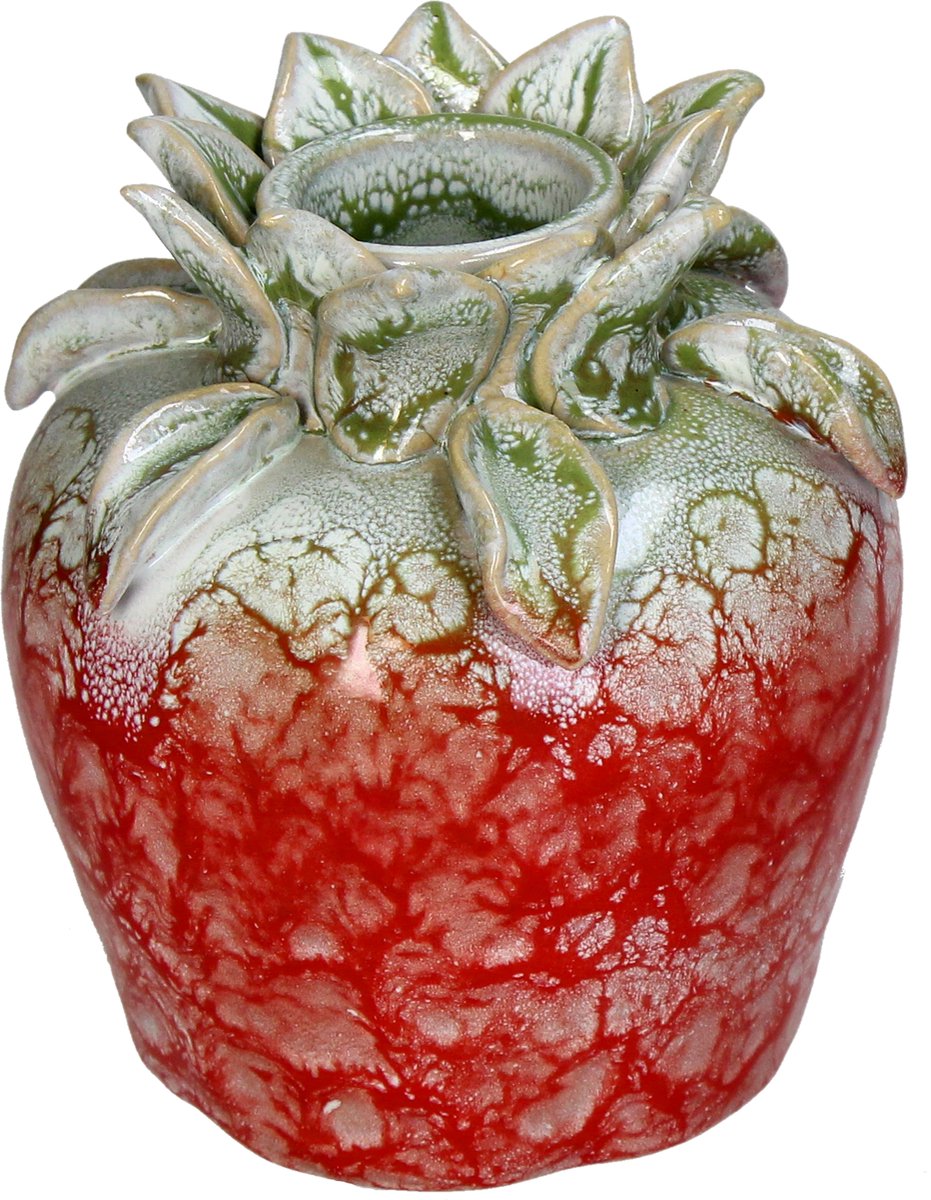 Vase collection Hd faïence rouge 13x13x15cm