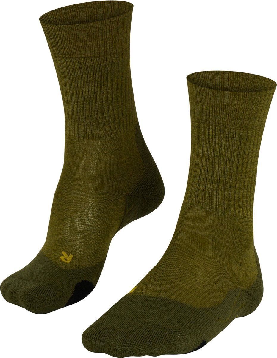 Falke tk2 laine anti-ampoules laine épaisse matériau fonctionnel chaussettes de marche hommes vert - taille 42-43