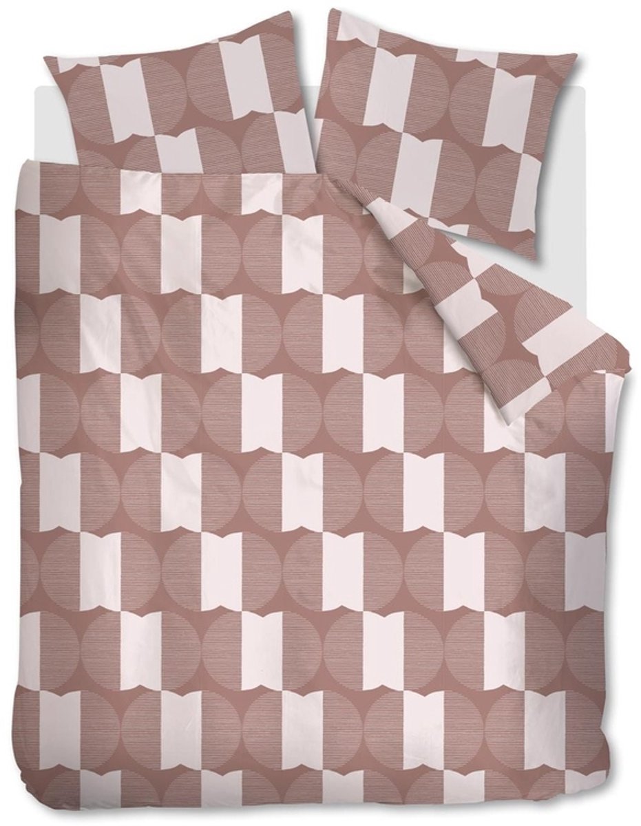Housse de couette Vtwonen check mate - double - 200x200 220 - rouge brique
