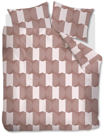 Housse de couette Vtwonen check mate - double - 200x200 220 - rouge brique