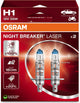 Osram Night Breaker Laser - Lampes de voiture halogènes H1 - Jusqu'à 150 % de lumière en plus et visibilité à 150 m - 64150nl-2hb - Lot de 2 lampes