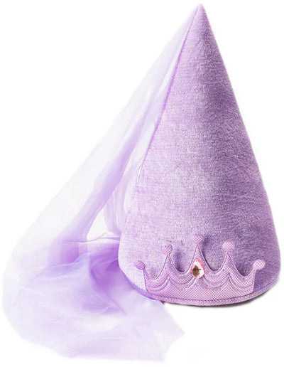 Petites aventures - chapeau cône princesse lilas - chapeau en velours avec voile