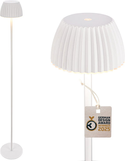 B.k.licht briloner champ - lampadaire rechargeable - lampe sur pied sans fil - dimmable - réglable en hauteur - pour intérieur et extérieur - blanc - ø19 x 124 cm