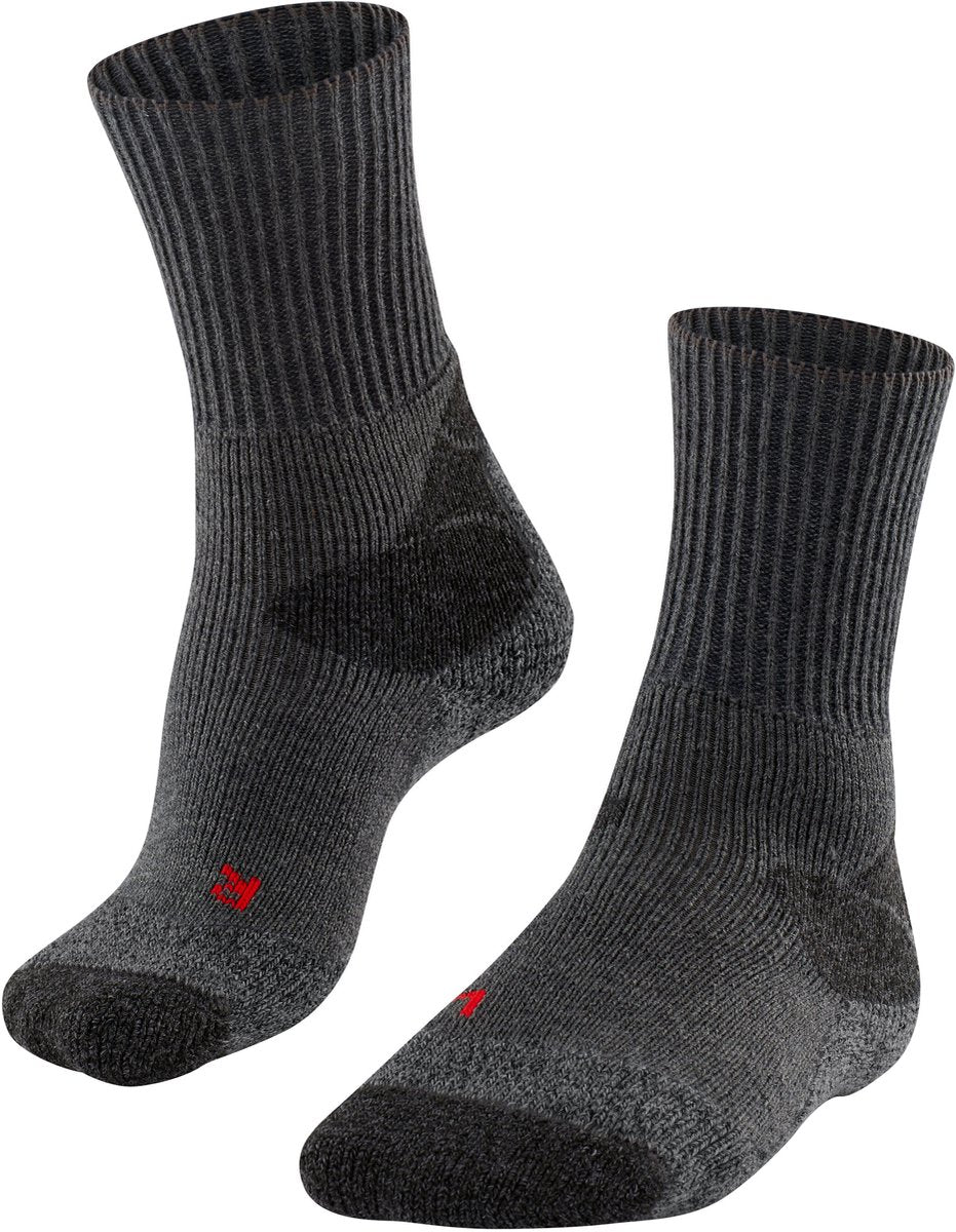 Falke tk-x expédition rembourrage ultra épais laine matériau fonctionnel chaussettes de randonnée hommes gris - taille 39-41