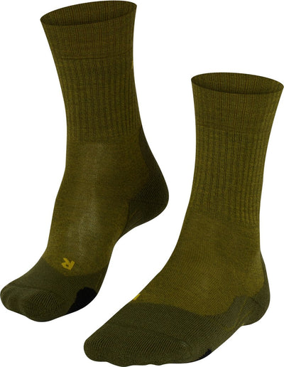 Falke tk2 laine anti-ampoules laine épaisse matériau fonctionnel chaussettes de marche hommes vert - taille 46-48