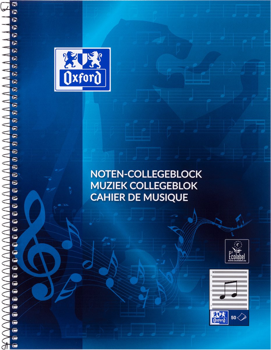 Bloc-notes Oxford - a4 - 50 feuilles - bleu