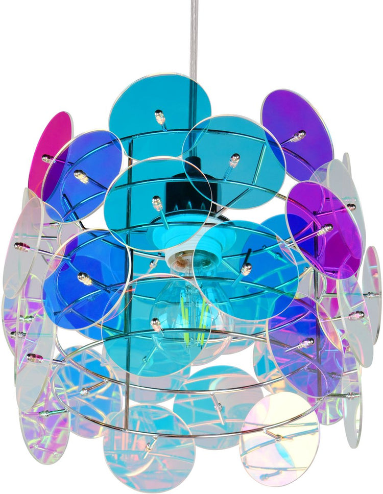 Rl live your light reality iride - lampe suspendue - transparent irisé - excl. 1x e27 4 w - montage au plafond - réglable en hauteur