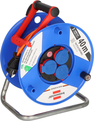 Brennerstuhl 1208750 enrouleur de câble 40 m fiche de terre orange