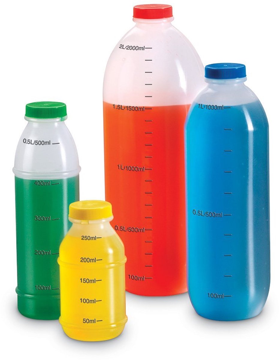 Ressources d'apprentissage jouets éducatifs ensemble de mesure de litre multicolore. - 3+