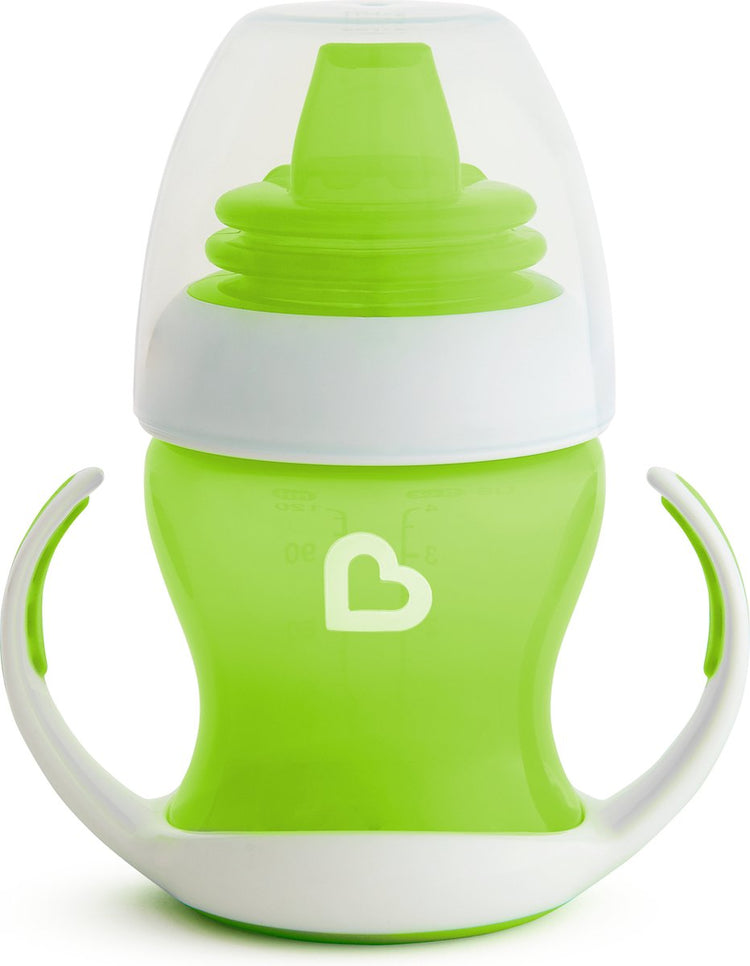Gobelet de transition Munchkin - gobelet doux - gobelet de transition - gobelet anti-fuite pour bébés - à partir de 4 mois - 118 ml - vert - gobelet à boire