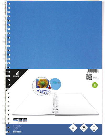 Album de scrapbooking Kangaro - a3 - 120 grammes - 80 pages - bleu - album photo - k-750111