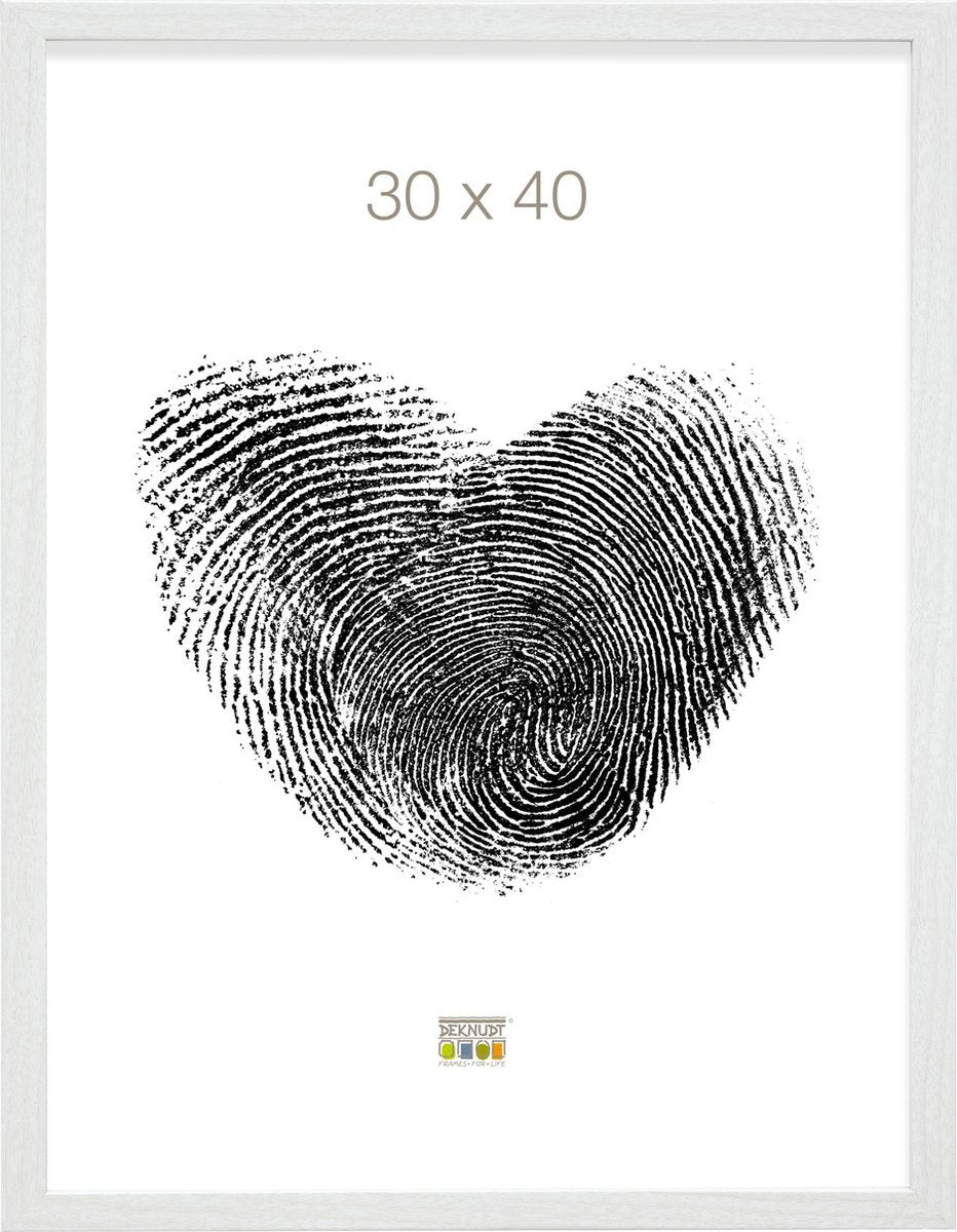 Cadre photo Deknudt frames - blanc - s44cf1 - pour photo : 30x40 cm