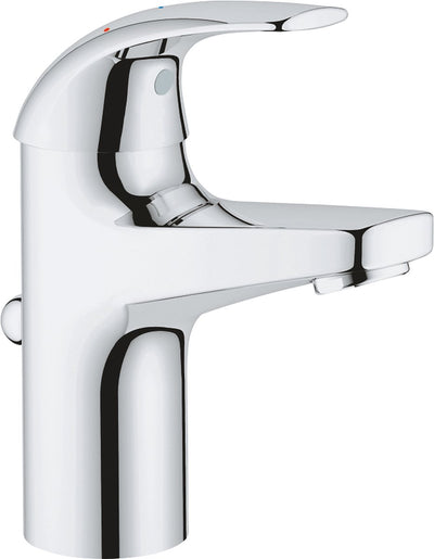 Robinet pour lavabo Grohe quickfix start courbe - ecojoy - avec vidage - chrome - économie d'eau