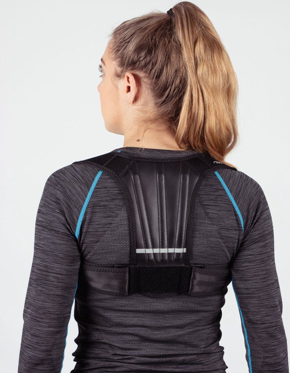 Correcteur de posture Avento - réglable - noir gris argenté