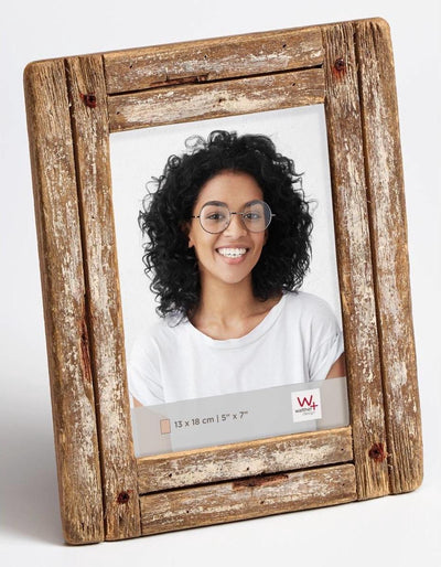 Walther dupla - cadre portrait en bois - format photo 15x20 cm - blanc naturel